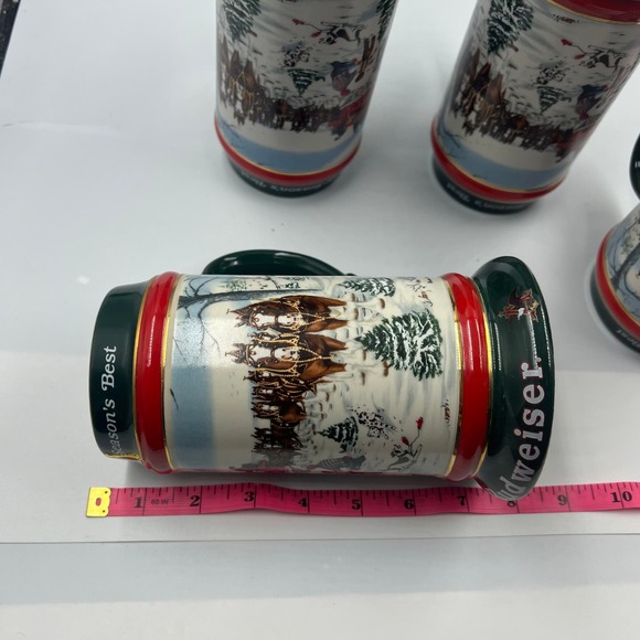 Vintage 4 Anheuser Busch Budweiser Heavy Ceramic Steins 1991 Susan Sampson - Picture 2 of 10